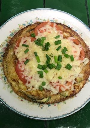 Una foto de Tortilla de calabacitas con queso