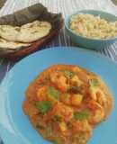 Curry rojo de langostinos y mango con arroz jazmín