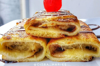 Cara Buat Roti tawar isi vla pisang🍞🍌 Gampang