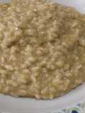 Risotto con crema di broccoli, stracchino e acciughe