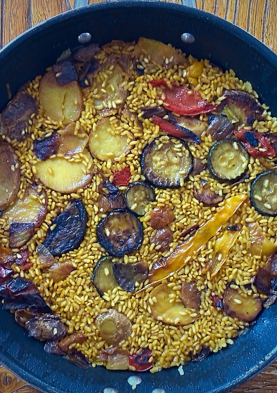 Una foto de Arroz exprés con verduras asadas