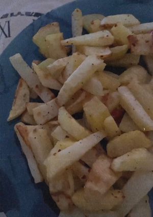 Una foto de Patatas hechas con la freidora de aire