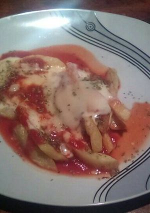 Una foto de Papas Napolitanas 😍😋🍟🍅✅✔💡