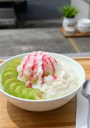 Foto resep Es Pisang Ijo Karamel Creamy