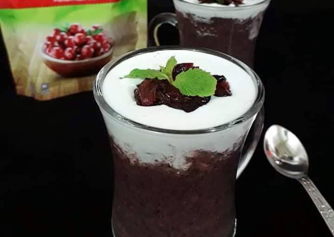 Black Rice Cranberry Pudding With Cranberry Compote