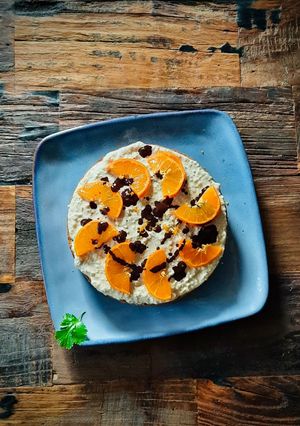 Una foto de Bizcocho vegano de naranja