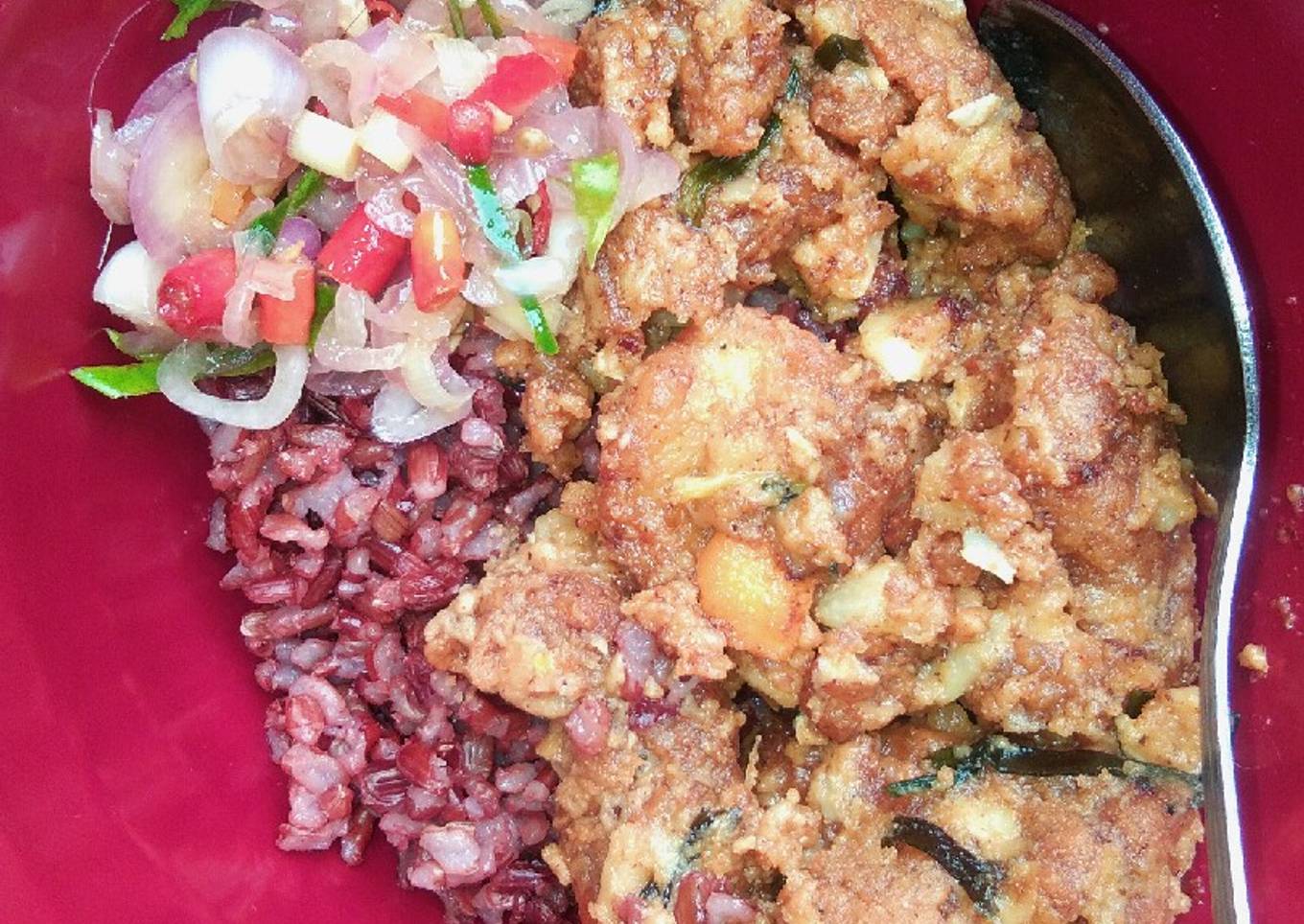 Chicken Salted Egg with Sambal Matah