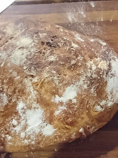 A picture of Flour dusted ciabatta.