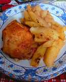 Κοτόπουλο με πατάτες στην λαδόκολλα, μπαχαρικά και φρέσκια ντομάτα 🍅