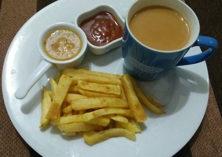Chai with French fries☕🍟❤