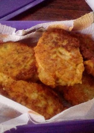 Una foto de Torrejas de papa y zapallo