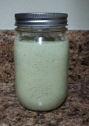 A picture of Tomatillo Avocado Ranch Dressing.