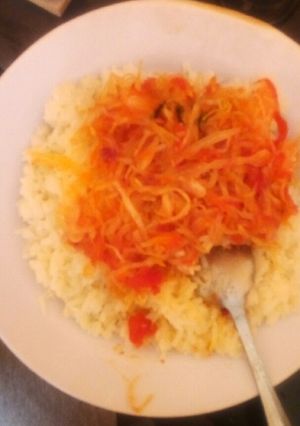 A picture of Boiled rice and cabbage stew#authormarathon#.