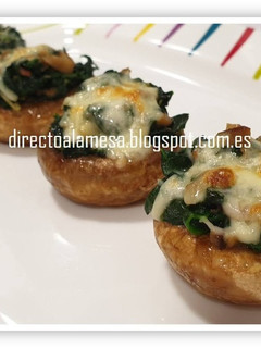 Una foto de Champiñones rellenos de espinacas