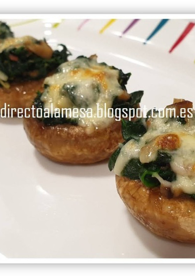 Una foto de Champiñones rellenos de espinacas