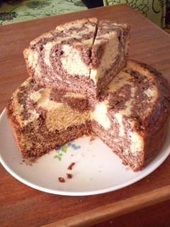 A picture of Chocolate and rose zebra cake.