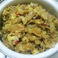 Egg koththu Chapati A picture of Egg koththu Chapati.