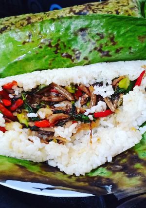 Foto resep Nasi bakar teri kemangi pete