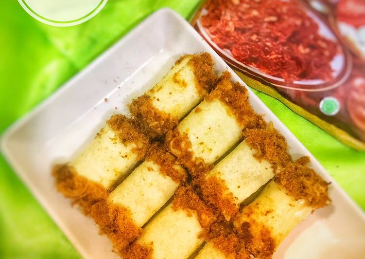 Simple meat floss bread / roti abon