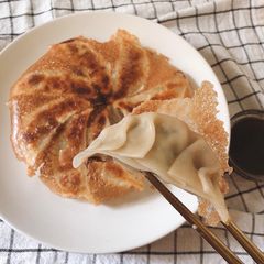 A picture of 👩🏽‍🍳🧑🏼‍🍳Crispy Pork Gyoza Recipe •My Favourite Home Style Gyoza Recipe with the Sauce |ThaiChef Food.