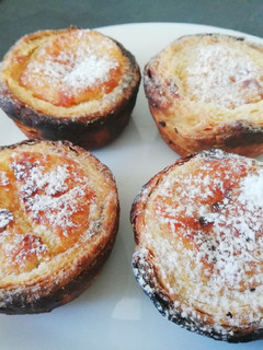 A picture of Pasteis de Nata - Portuguese Custard Tarts.