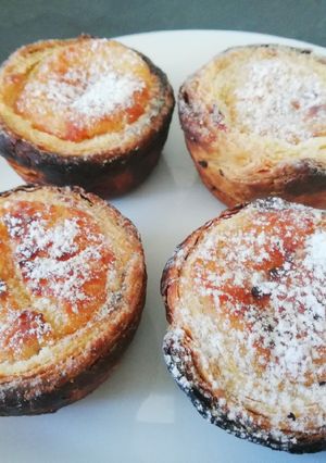 A picture of Pasteis de Nata - Portuguese Custard Tarts.