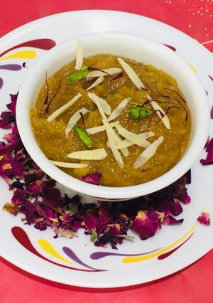 A picture of Badam ka halwa.