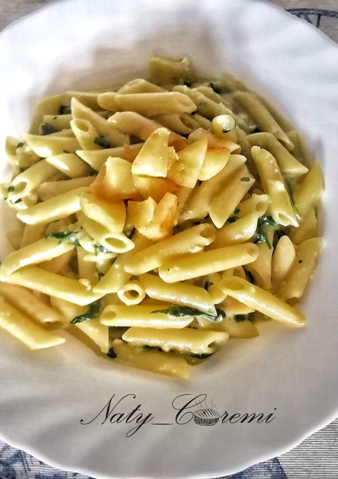Una foto de Macarrones con queso Camembert