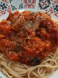 Espaguetis integrales con bonito en salsa de anchoas
