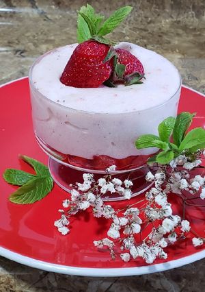 Una foto de Bavaroise de fresas 🍓