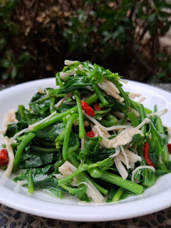 預防便祕的料理-枸杞皇宮菜炒金針菇 的食譜成品照片