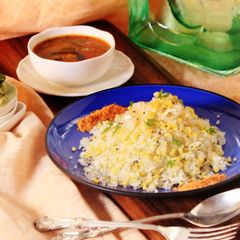 A picture of Sabbakki/Tapioca pearls  and Mung beans Upma.