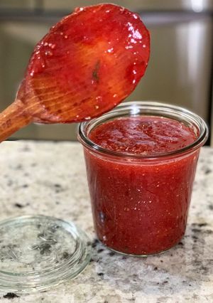 A picture of Strawberry and Thyme Jam.