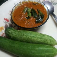 A picture of Dosakaya pachadi.