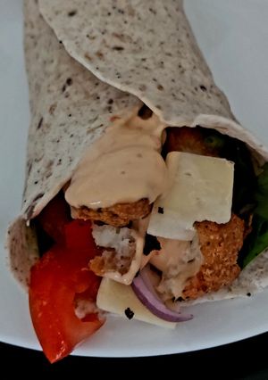 A picture of My Southern fried Chicken Wrap 😃.