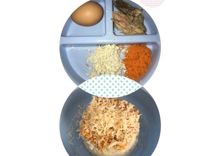 Bagaimana Menyiapkan Menu MPASI Day 96 - Nasi Tim Bandeng &amp; Ayam yang Enak