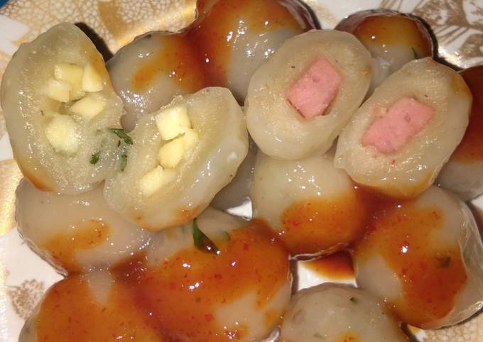 Yuk intip, Resep membuat Cilok Mudah isi Keju dan Sosis  nikmat