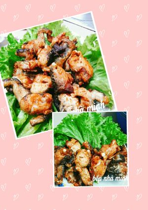 Hình của món Ếch để da chiên giòn.