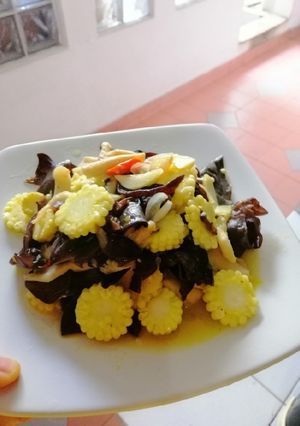 Foto resep Tumis jamur dan jagung muda