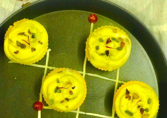 Kesar Almond Cup Cake with Shrikhand frosting