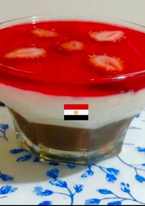 صورة لوصفة أحلى أرز بلبن بمهلبية الشوكولاتةوجيلي الفراولة
