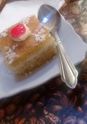 صورة لوصفة بسبوسه بالقشطه هشه