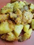 Patate, cipolle filetti trota in friggitricearia