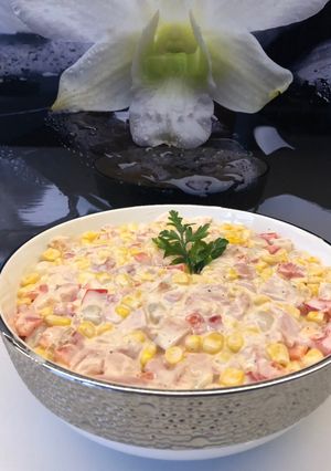 Zdjęcie przepisu Sałatka z wędzonym kurczakiem🥗.