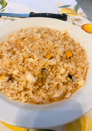 O poză a rețetei Orez cu fructe de mare.