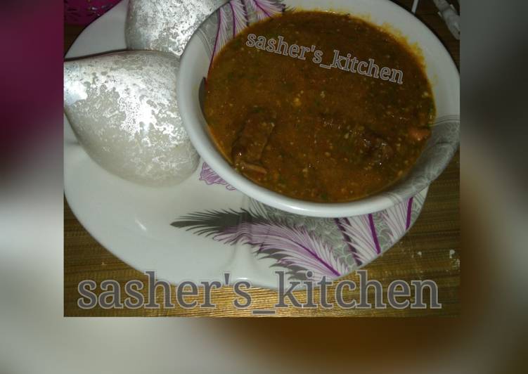 Recipe of Homemade Mashed rice with miyan kubewa