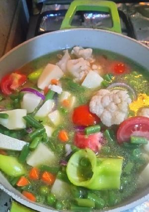 صورة لوصفة شوربه خضار😋