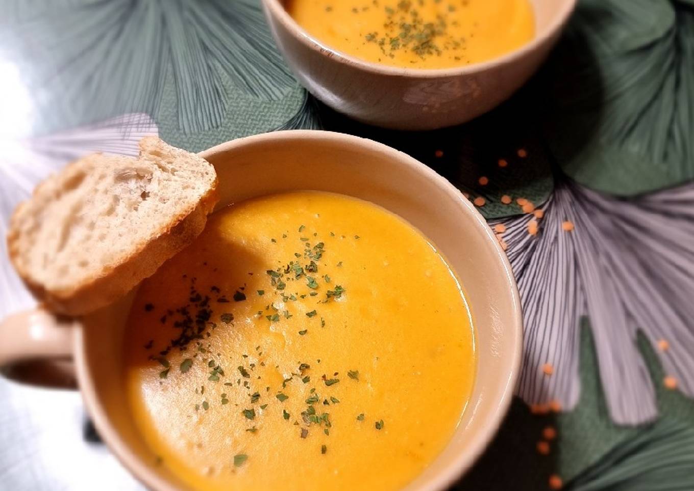 °Velouté lentilles corail au jus d'orange°