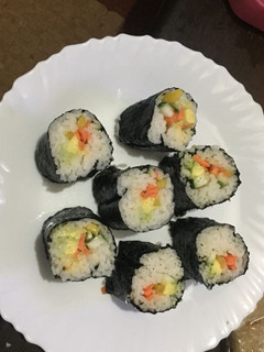 A picture of Vegetable Maki sushi.