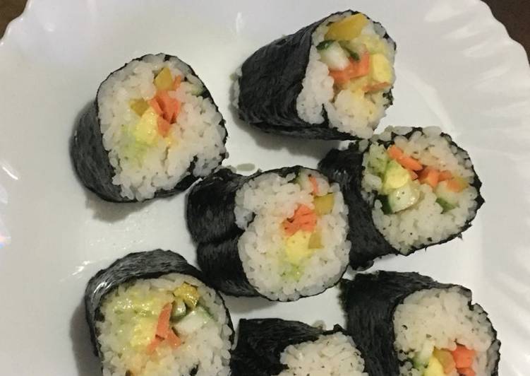 Easiest Way to Make Super Quick Homemade Vegetable Maki sushi